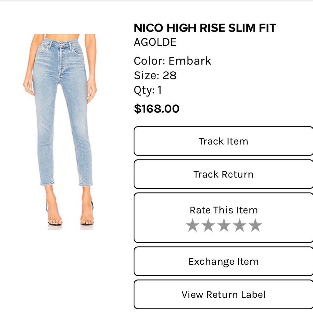 Nico High Rise Slim Fit Embark Jeans agolde